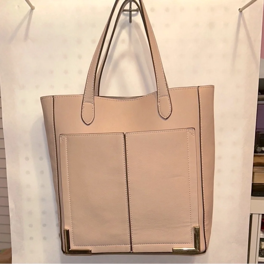 Steve Madden - Mini Cori Tote Faux Blush Pink Leather & Faux Pink Suede Interior